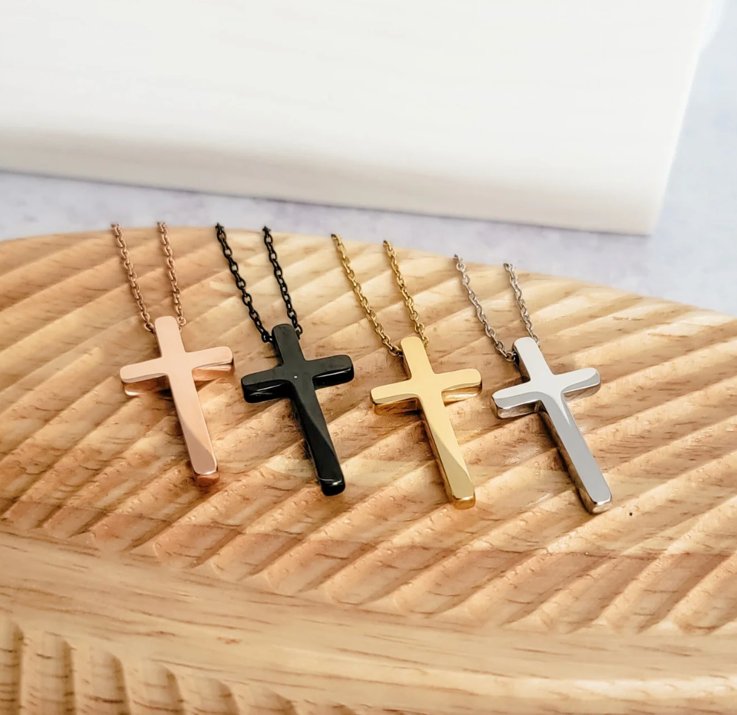 Vertical Cross Necklace – Sleek, Minimal, and Meaningful