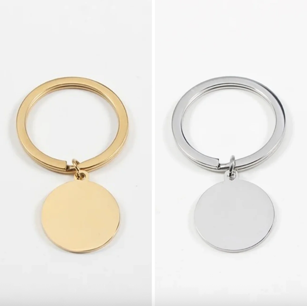 Mirror Polish Circle Pendant Keychain – Classic, Simple, Shiny