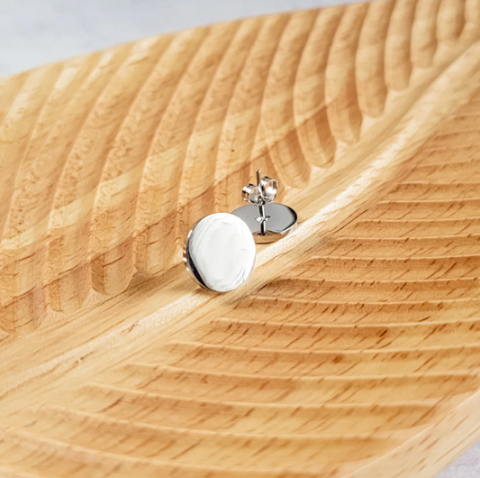 Circle Stud Earrings – Silver, Gold, or Rose Gold Stainless Steel