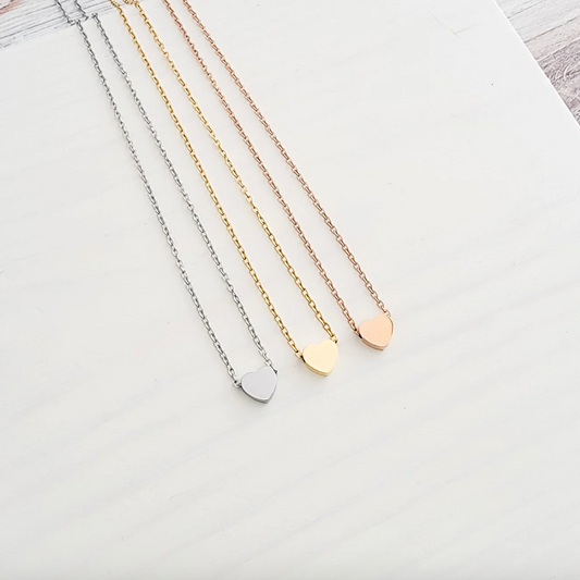 Tiny Heart Charm Necklace – A Sweet Touch of Simplicity