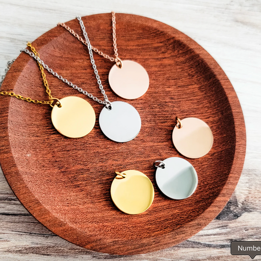 25mm Disc Necklace – Sleek, Simple, Personalized